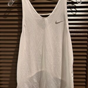 Nike White Sleeveless Relaxed Tank Top